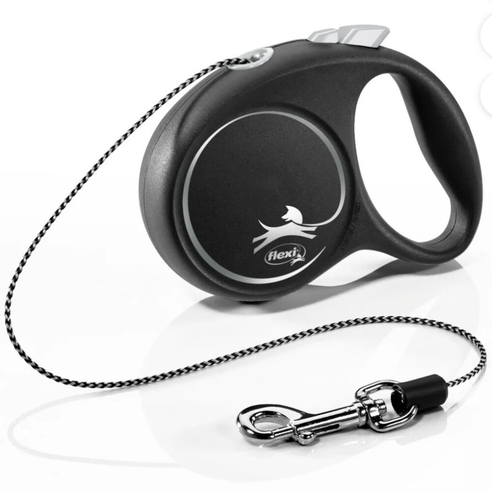 Flexi Fun Black with Silver Trim Retractable Leash, 10FT Cord Extra Small, Dogs